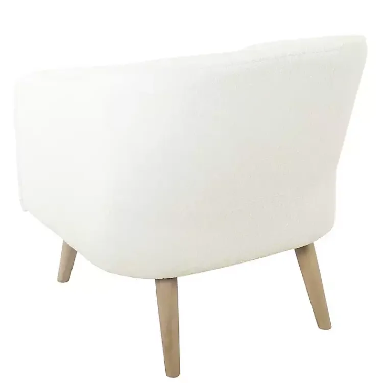 Kirklands Home Cream Sherpa Upholstered Barrel Accent Chair Ivory Online