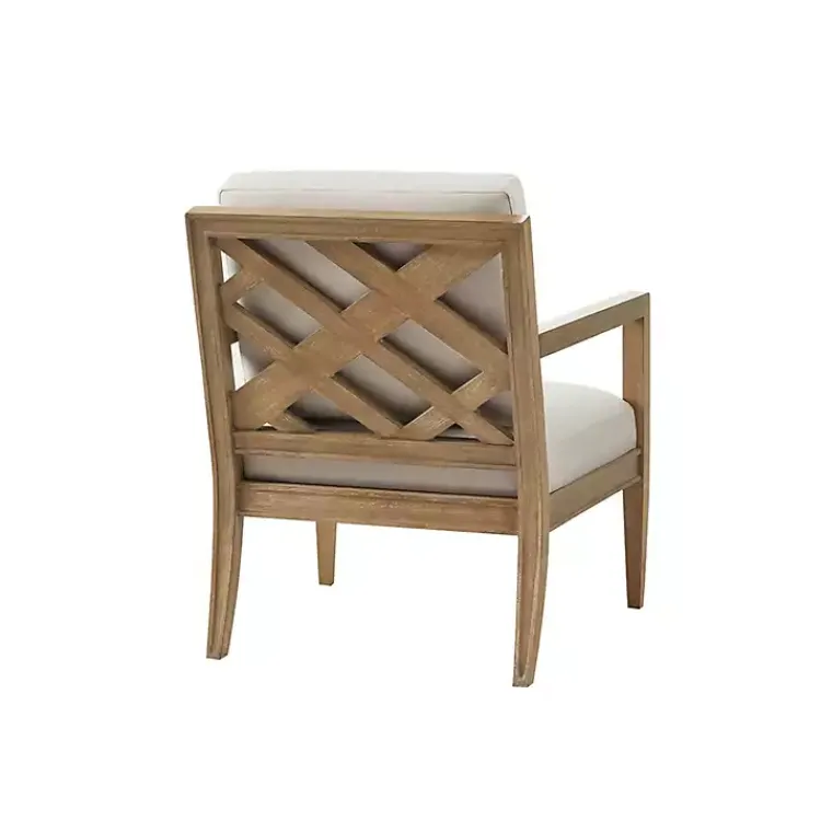 Kirklands Home Cream Slatted Wood Accent Chair White Sale