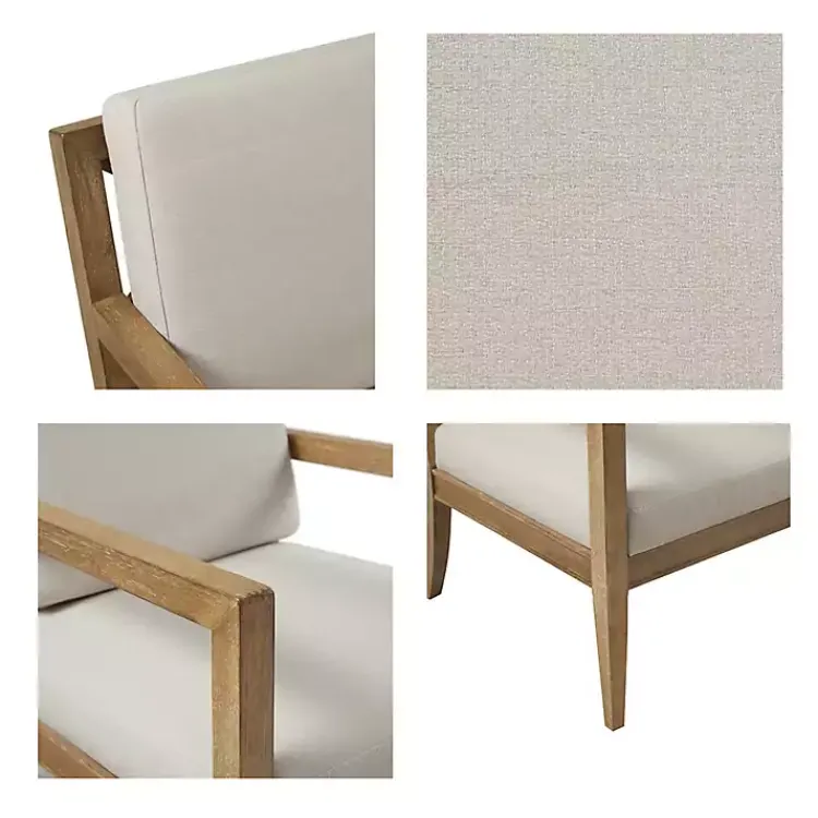 Kirklands Home Cream Slatted Wood Accent Chair White Sale