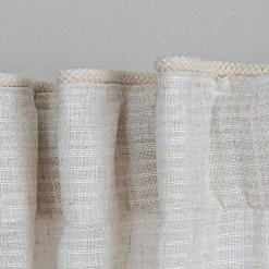 Kirklands Home Cream Solid Pleated Single Curtain Panel, 84 in. White Hot