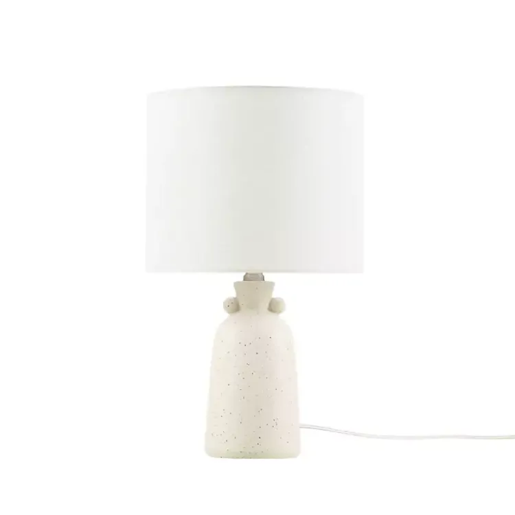Kirklands Home Cream Speckled Ceramic Table Lamp White