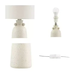 Kirklands Home Cream Speckled Ceramic Table Lamp White