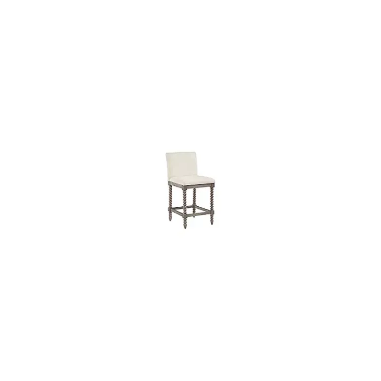 Kirklands Home Cream Spindle Legs Counter Stool Ivory Clearance