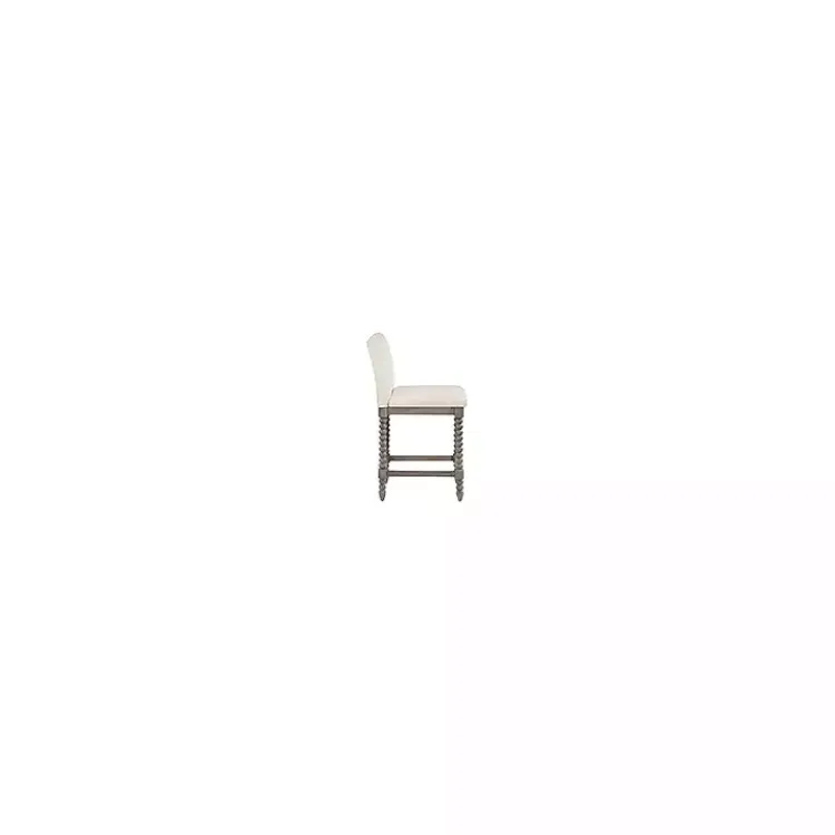 Kirklands Home Cream Spindle Legs Counter Stool Ivory Clearance