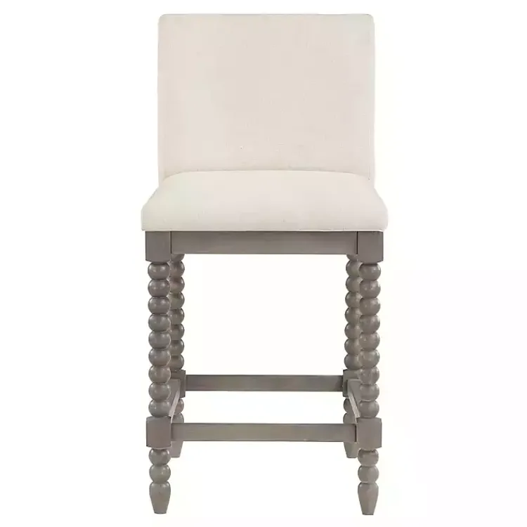 Kirklands Home Cream Spindle Legs Counter Stool Ivory Clearance