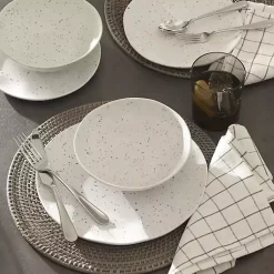 Kirklands Home Cream Terrazzo 12-pc. Melamine Dinnerware Set Ivory Discount