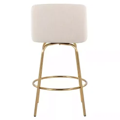 Kirklands Home Cream Torino Gold Leg Counter Stools, Set of 2 Ivory Clearance