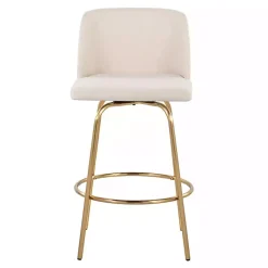 Kirklands Home Cream Torino Gold Leg Counter Stools, Set of 2 Ivory Clearance
