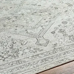 Kirklands Home Cream Traditional Washable Area Rug, 8x12 Ivory Best