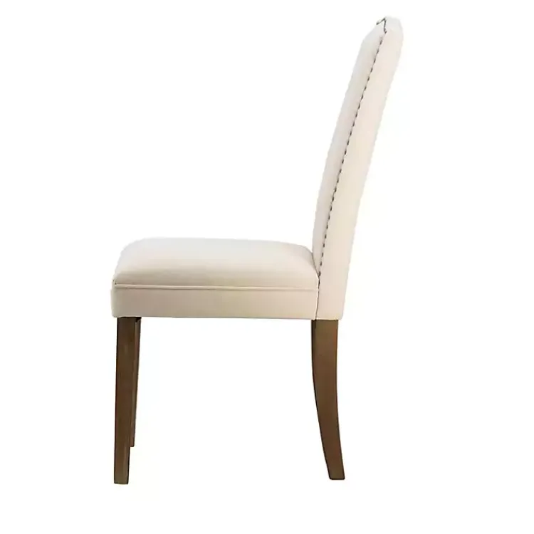 Kirklands Home Cream Upholstered Armless Dining Chairs, Set of 2 Ivory