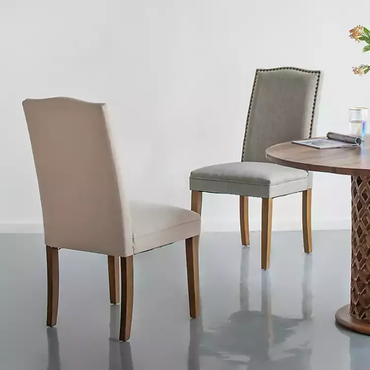 Kirklands Home Cream Upholstered Armless Dining Chairs, Set of 2 Ivory