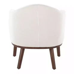 Kirklands Home Cream Upholstered Midcentury Modern Accent Chair Ivory Online