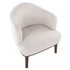 Kirklands Home Cream Upholstered Midcentury Modern Accent Chair Ivory Online
