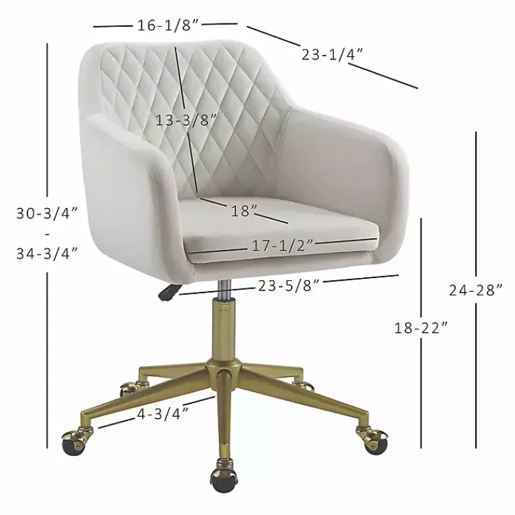 Kirklands Home Cream Upholstered Tufted Swivel Office Chair Ivory Sale