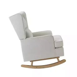 Kirklands Home Cream Upholstered Wingback Rocking Chair Ivory Sale