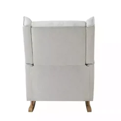 Kirklands Home Cream Upholstered Wingback Rocking Chair Ivory Sale