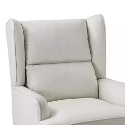 Kirklands Home Cream Upholstered Wingback Rocking Chair Ivory Sale