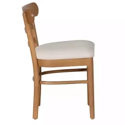 Kirklands Home Cream Upholstered Wood Dining Chairs, Set of 2 White Online