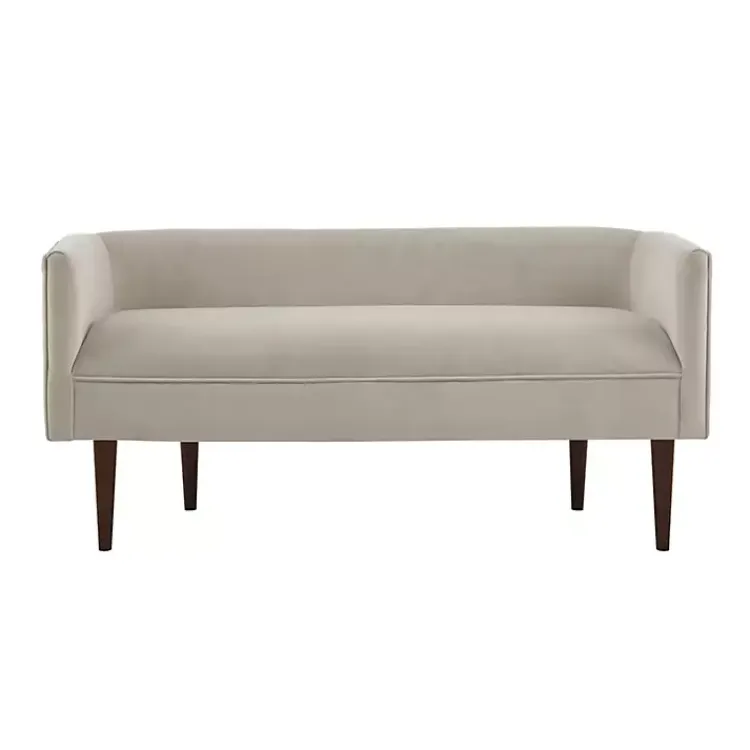Kirklands Home Cream Velvet Low Back Transitional Settee Ivory Best