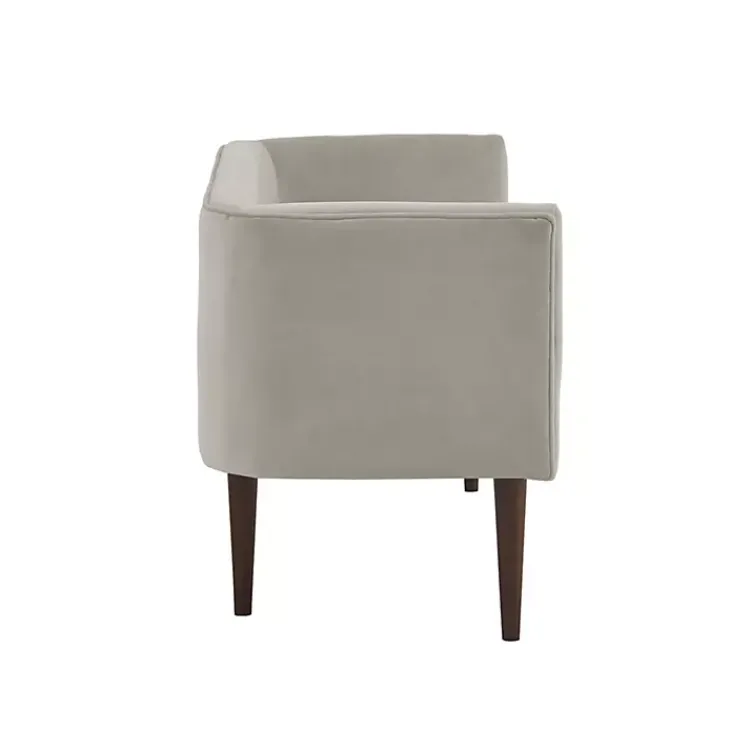 Kirklands Home Cream Velvet Low Back Transitional Settee Ivory Best