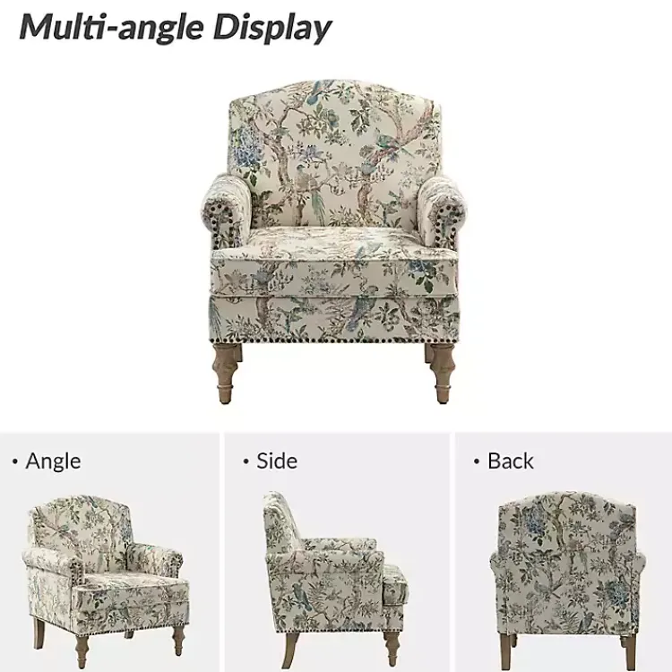 Kirklands Home Cream Vintage Birds Traditional Accent Chair Sale