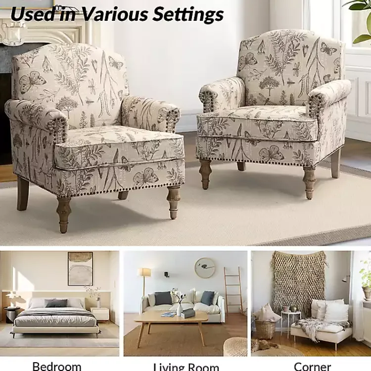 Kirklands Home Cream Vintage Birds Traditional Accent Chair Sale