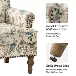 Kirklands Home Cream Vintage Birds Traditional Accent Chair Sale