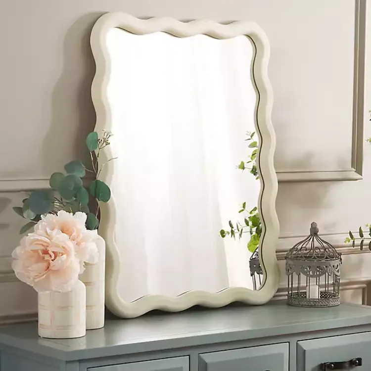 Kirklands Home Cream Wavy Izara Wall Mirror Hot