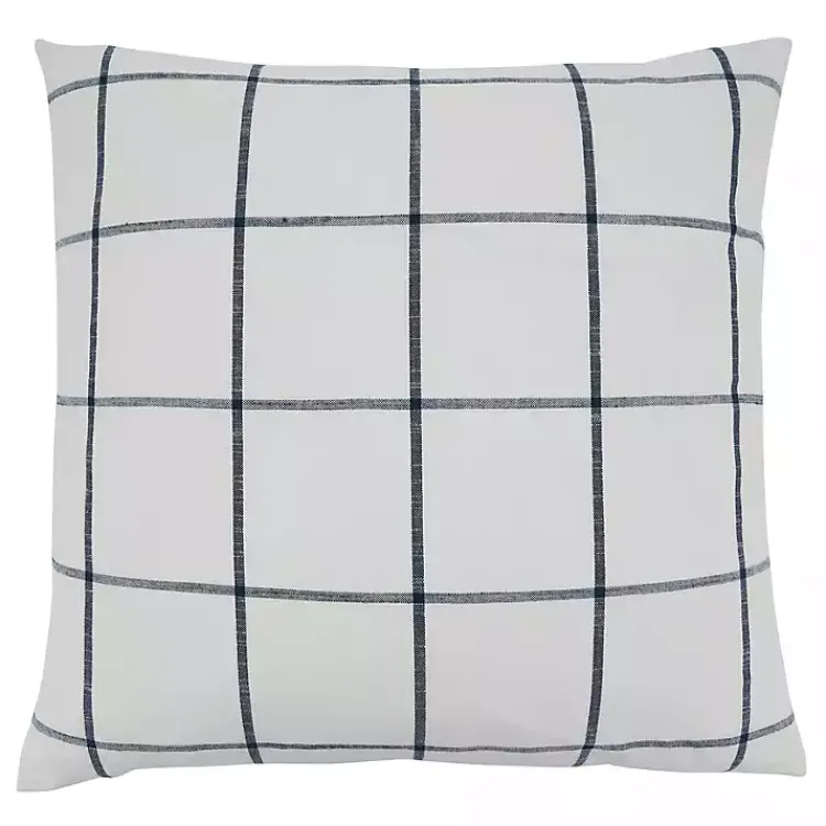 Pillows>Kirklands Home Cream White Large Checked Throw Pillow
