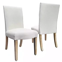 Kirklands Home Cream washed Dining Chairs, Set of 2 White New