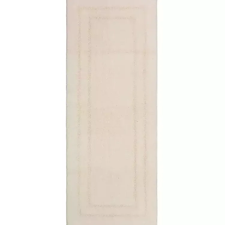 Kirklands Home Creme Plush Reversible Cotton Bath Mat, 60 in. Ivory Clearance