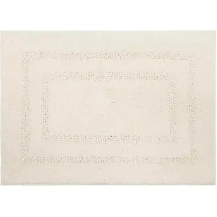 Kirklands Home Creme Plush Reversible Cotton Bath Mat, 45 in. Ivory Clearance