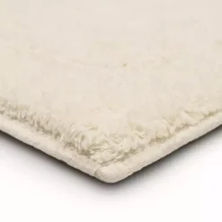 Kirklands Home Creme Plush Reversible Cotton Bath Mat, 45 in. Ivory Clearance