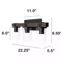 Kirklands Home Crossbeam Vanity Flushed Mount Shade Brown Hot
