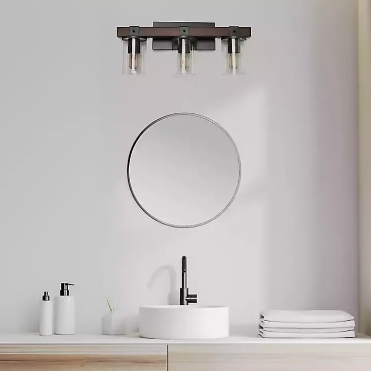 Kirklands Home Crossbeam Vanity Flushed Mount Shade Brown Hot