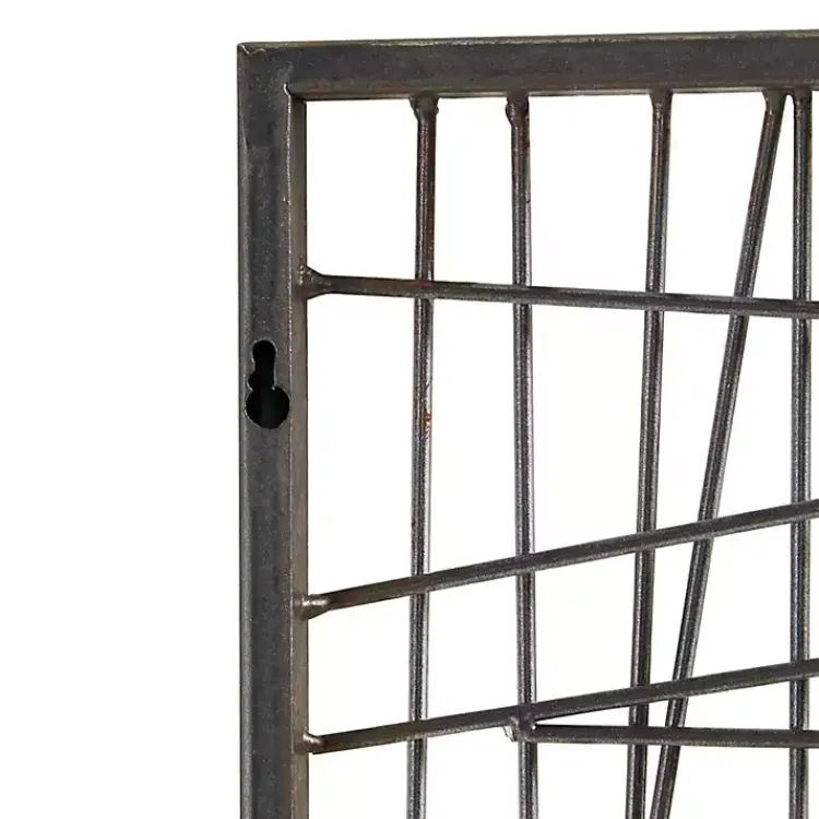Kirklands Home Crosshatch Metal Frame Plaque Brown Clearance