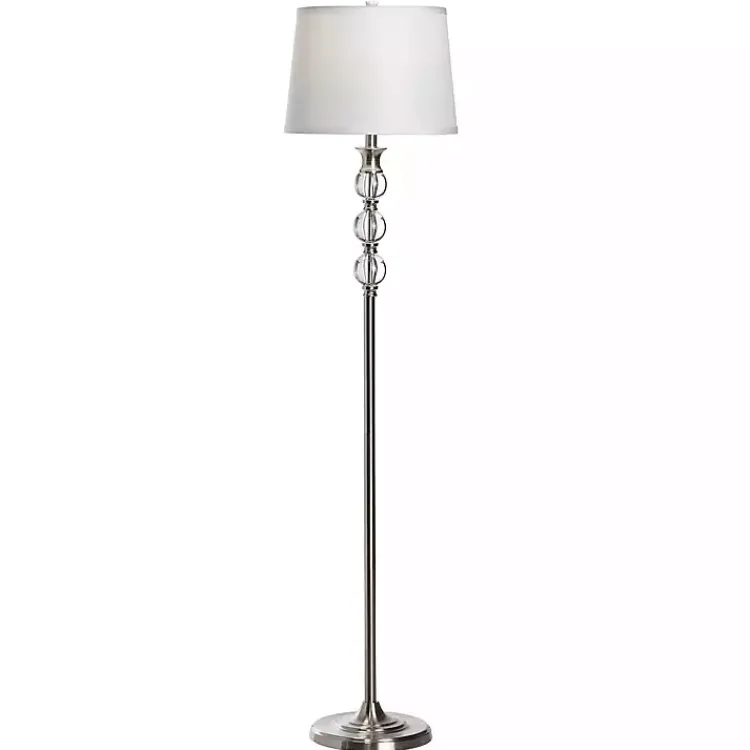 Kirklands Home Crystal and Silver Metal Floor Lamp White Discount