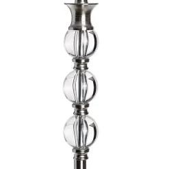 Kirklands Home Crystal and Silver Metal Floor Lamp White Discount