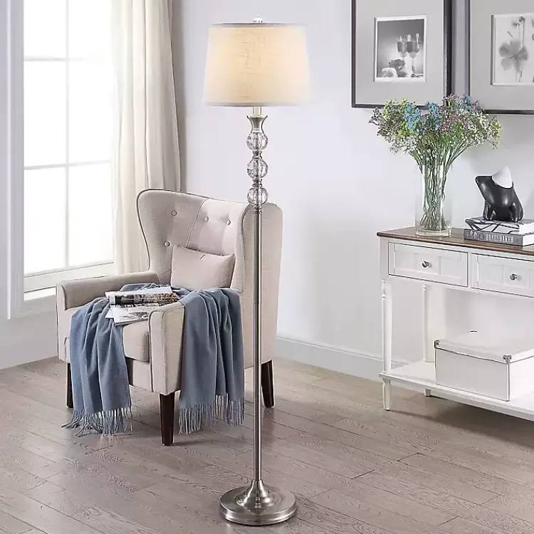 Kirklands Home Crystal Orb Stacked Floor Lamp White Best