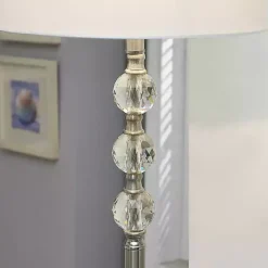 Kirklands Home Crystal Spheres Brushed Nickel Floor Lamp White Hot