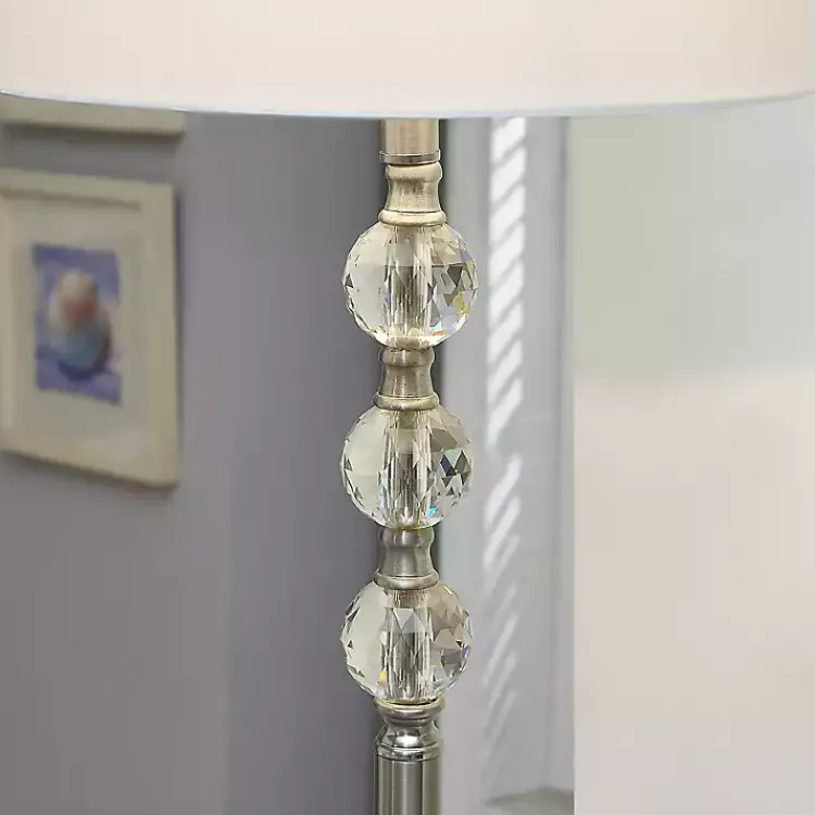 Kirklands Home Crystal Spheres Brushed Nickel Floor Lamp White Hot