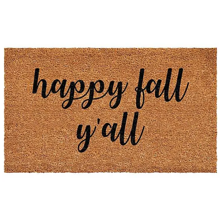 Kirklands Home Cursive Happy Fall Y'all Coir Doormat, 24x36 Outlet