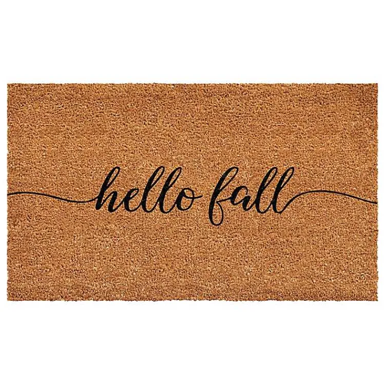 Kirklands Home Cursive Hello Fall Coir Doormat, 17x29
