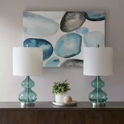 Kirklands Home Curved Glass Table Lamps, Set of 2 Blue Online