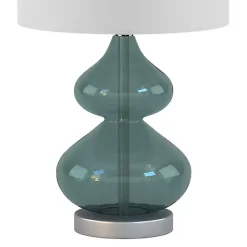 Kirklands Home Curved Glass Table Lamps, Set of 2 Blue Online