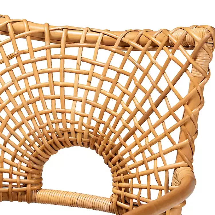 Kirklands Home Curved Natural Rat Woven Accent Chair Tan New