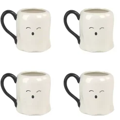 Halloween>Kirklands Home Cute Ghost Mugs, Set of 4