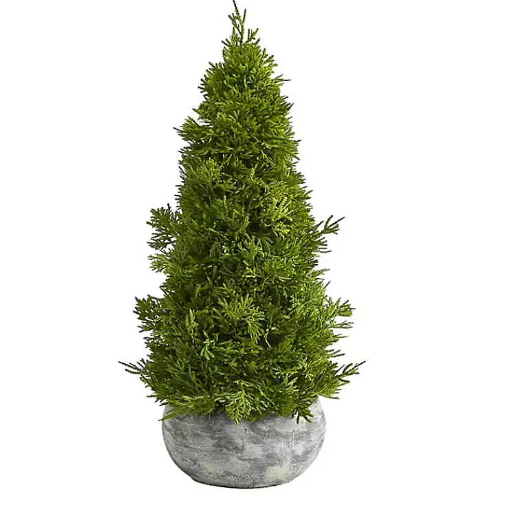 Christmas Arrangements & Garland>Kirklands Home Cypress Cone Tree with Planter Green