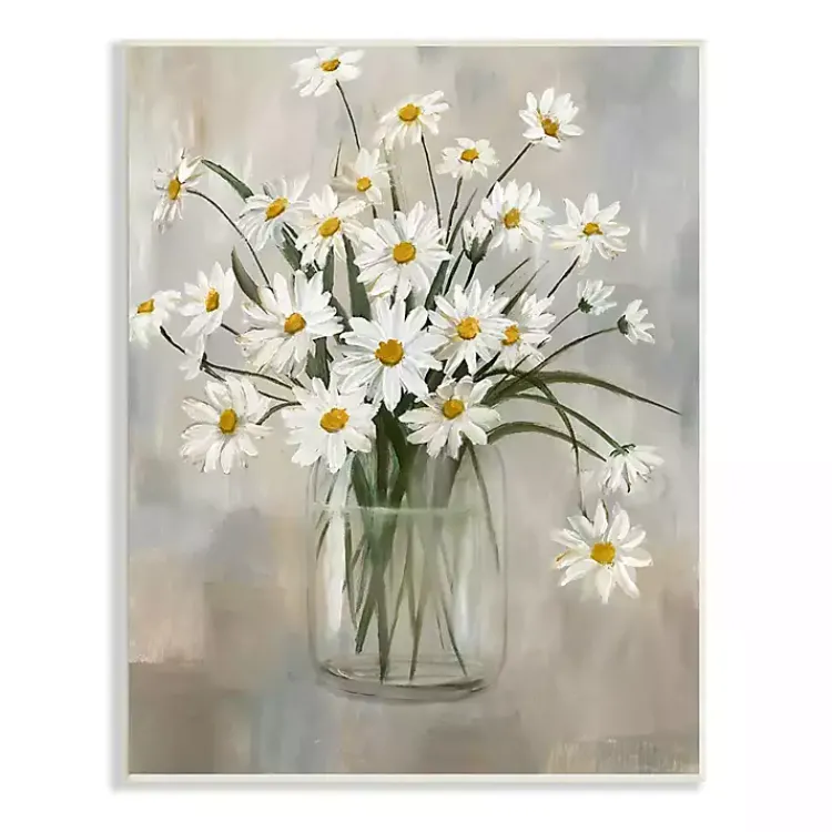Kirklands Home Daisy Bloom Bouquet Potted Flower Wall Plaque Gray