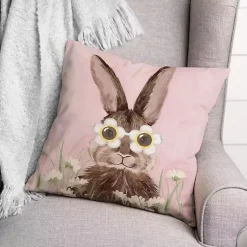 Pillows>Kirklands Home Daisy Sunnies Bunny Indoor/Outdoor Pillow Pink